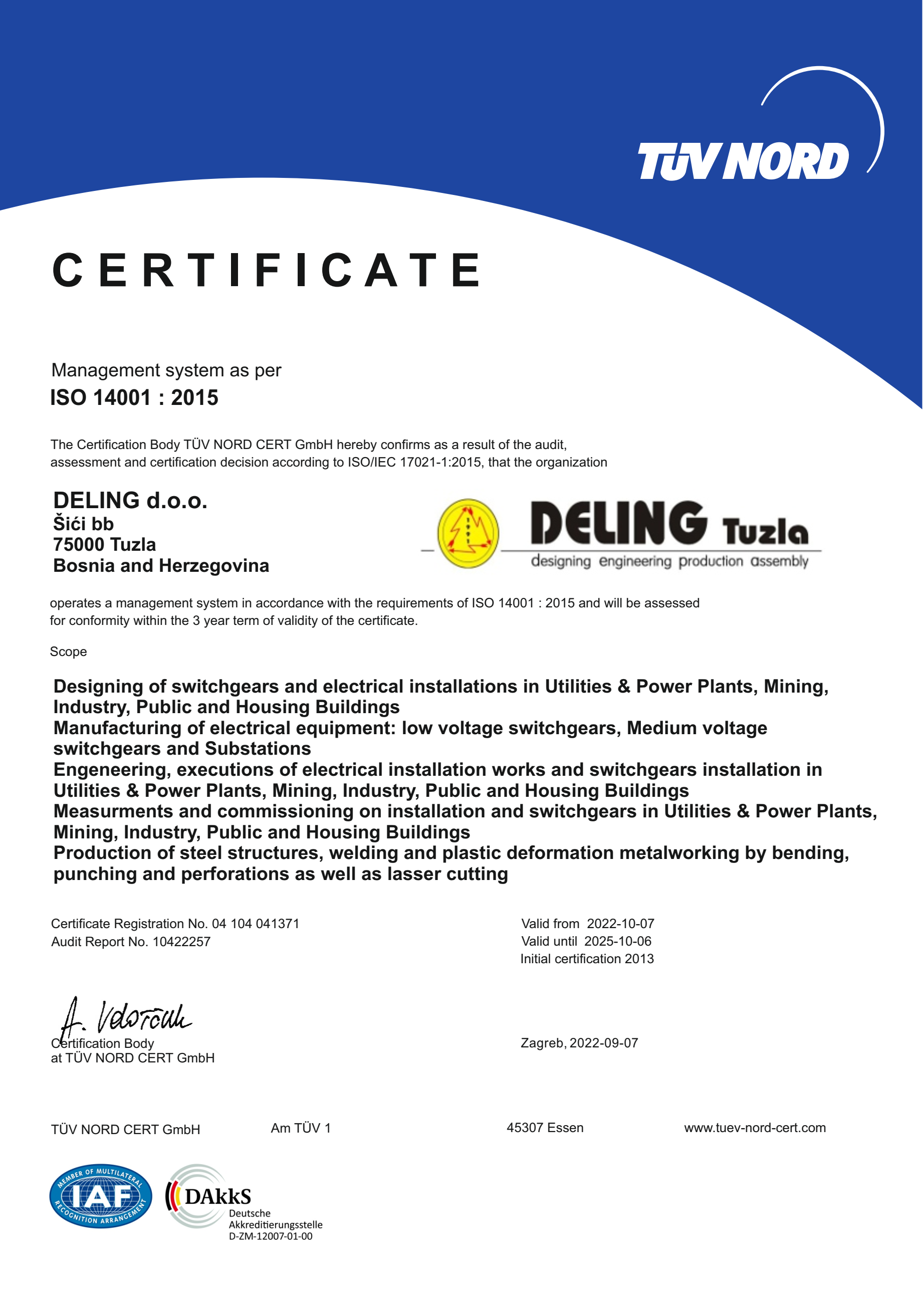 Deling d.o.o. - ISO 14001